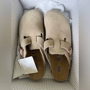 Birkenstock Boston Taupe Clogs